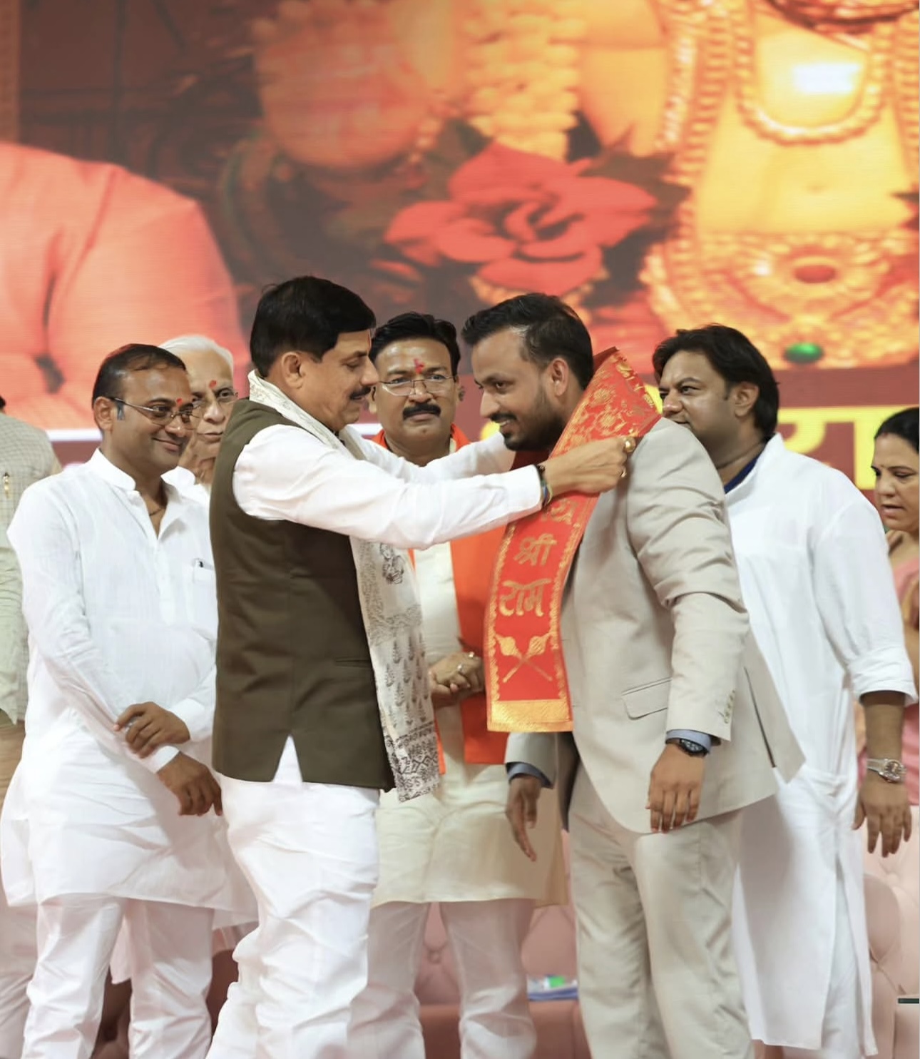 Hon’ble Chief Minister of Madhya Pradesh, Dr. Mohan Yadav, graced the auspicious occasion of the Ram Mandir inauguration at Abhyuday University.